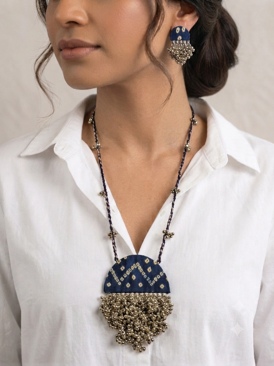 Ghunghroo bunch necklace set
